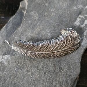 Vintage Beau Sterling Silver Feather Brooch